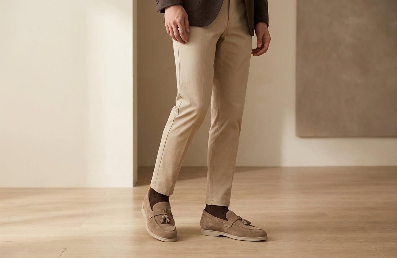 New Arrivals - Suede Tassel Loafers (Mocha Mousse) - Lifestyle