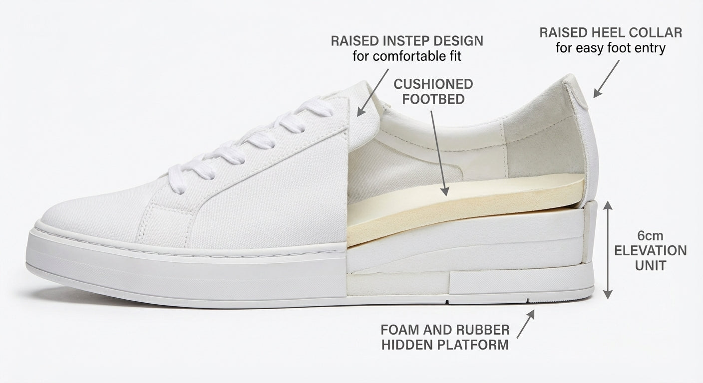 Cotton White Sneakers 6cm