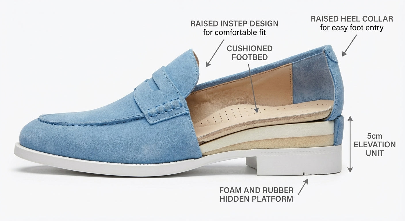 Suede Loafer 5cm (Sky Blue)