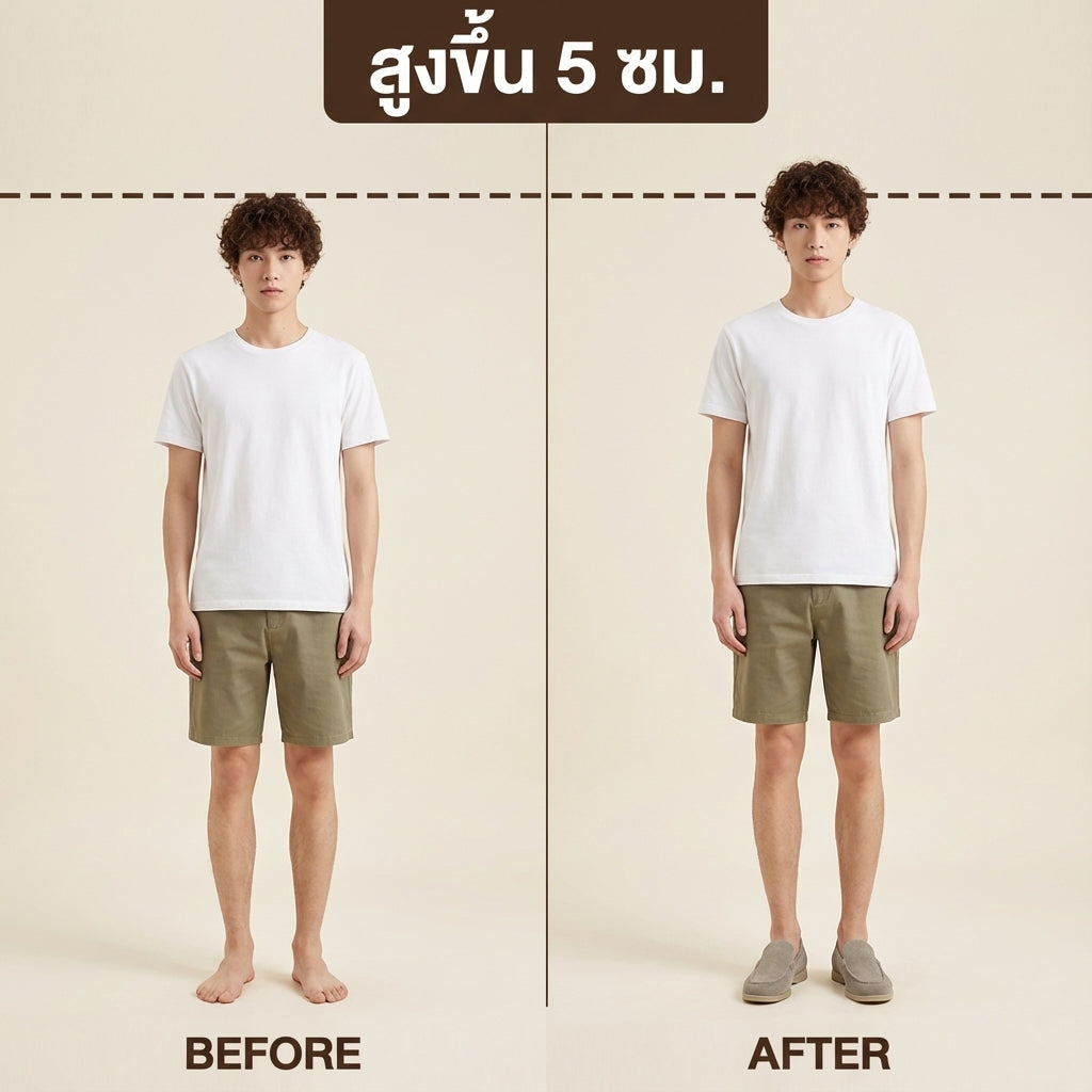 Suede Loafer 5cm (Taupe)